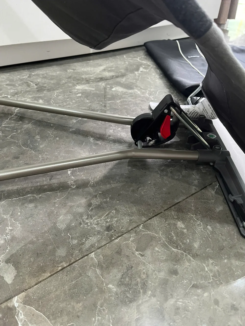 Ghế rung Baby Bjorn vải cotton màu đen phối xám (còn vải túi đựng) 0-18M tối đa 13kg - Ảnh 3