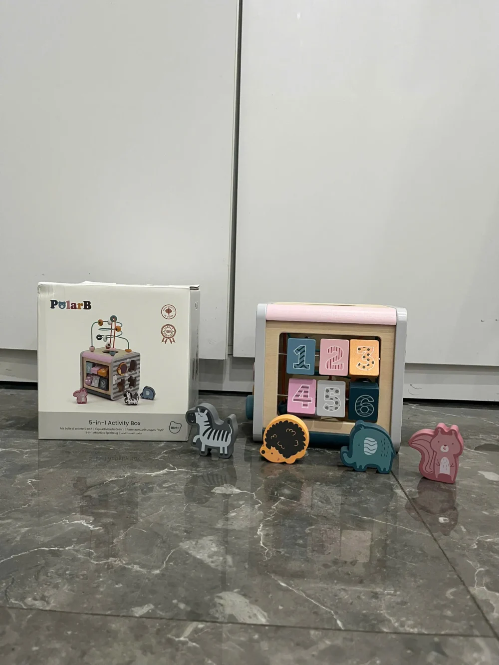 Hộp đồ chơi gỗ thả khối 5 in 1 Activity Box Polar B (full box)PolarB - Ảnh 8