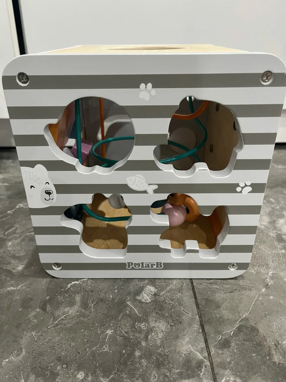 Hộp đồ chơi gỗ thả khối 5 in 1 Activity Box Polar B (full box)PolarB - Ảnh 12