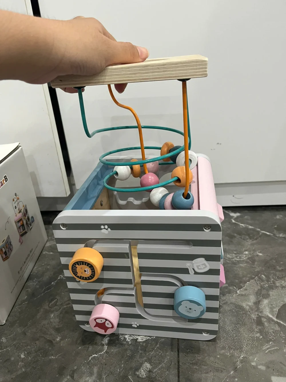 Hộp đồ chơi gỗ thả khối 5 in 1 Activity Box Polar B (full box)PolarB - Ảnh 13