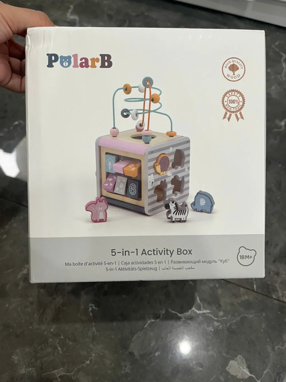 Hộp đồ chơi gỗ thả khối 5 in 1 Activity Box Polar B (full box)PolarB - Ảnh 15