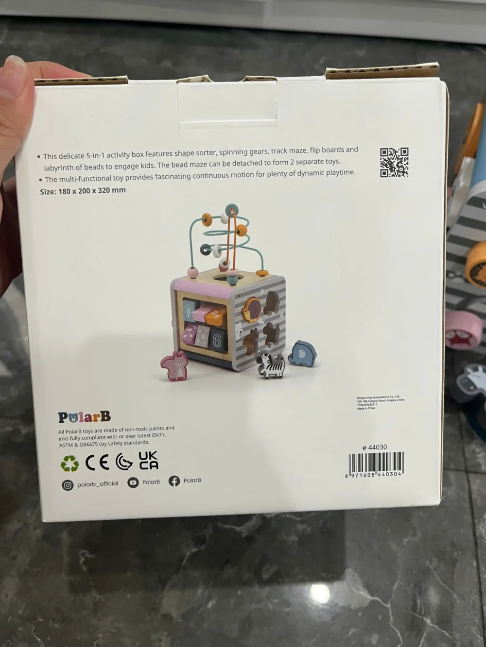 Hộp đồ chơi gỗ thả khối 5 in 1 Activity Box Polar B (full box)PolarB - Ảnh 16