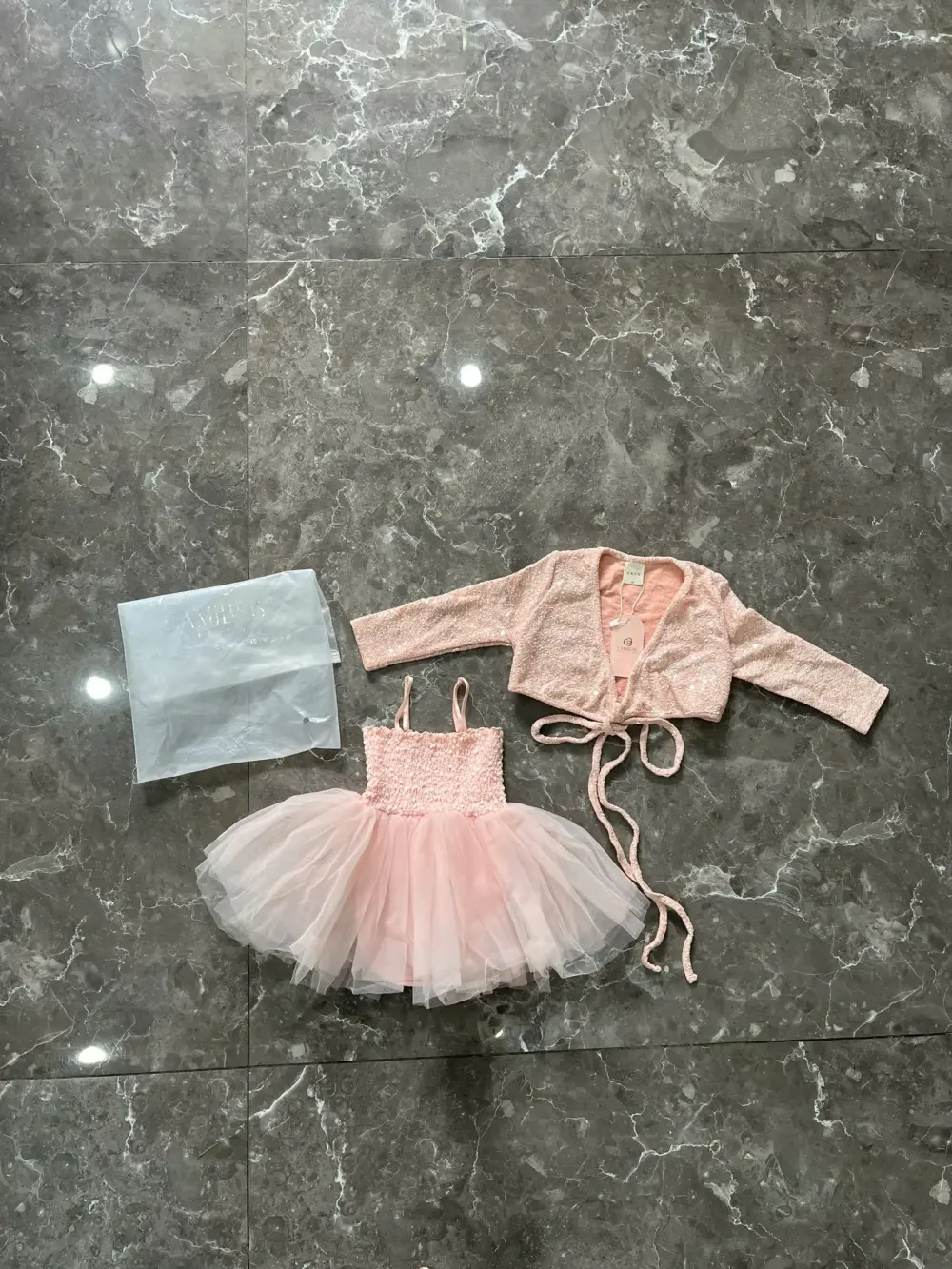 Set đầm bé gái kèm áo khoác dài tay lấp lánh Oren (6 đến 9 tháng) - Ảnh 5