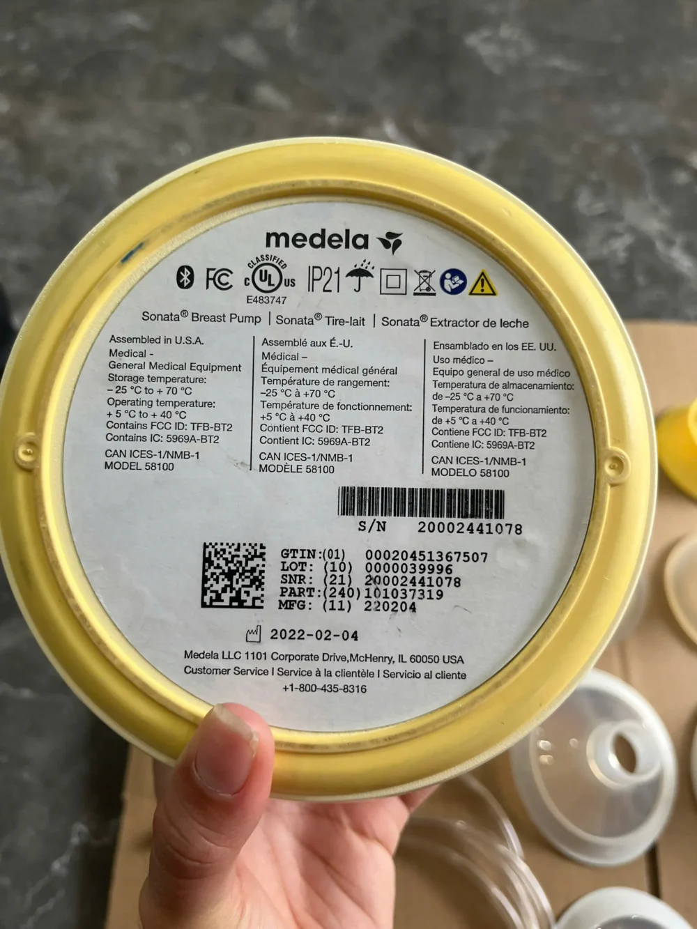 Máy hút sữa Medela Sonata tặng kèm cặp phễu silicone Lacteck (no box, còn túi vải của hãng, hết bảo hành) - Ảnh 10