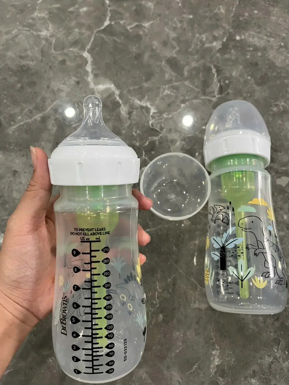 Set 2 bình sữa Dr Browns Option Plus Cổ rộng nhựa PP 270ml - Ảnh 4