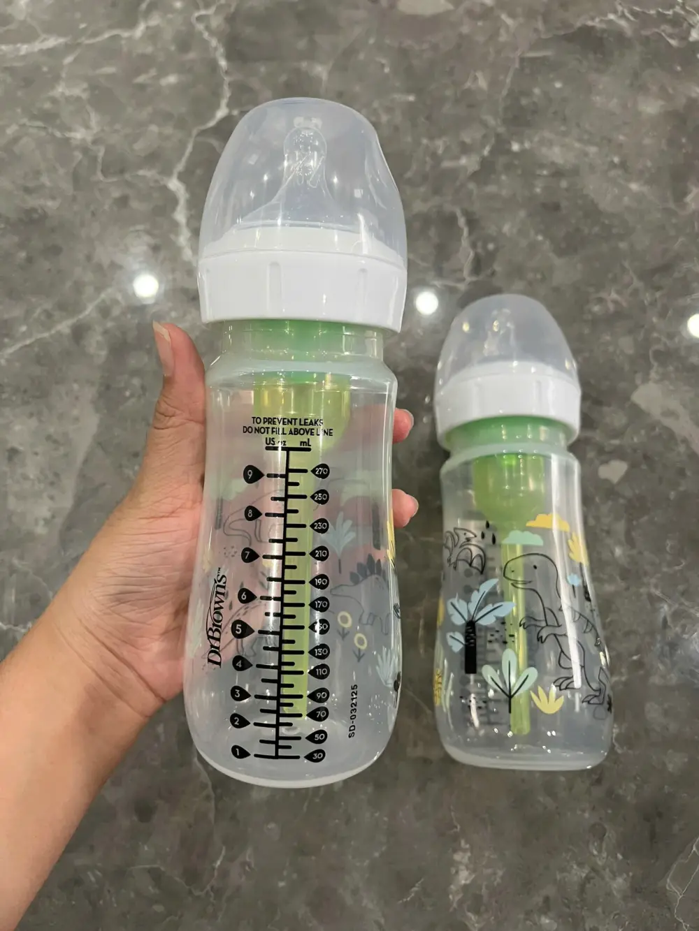 Set 2 bình sữa Dr Browns Option Plus Cổ rộng nhựa PP 270ml - Ảnh 5