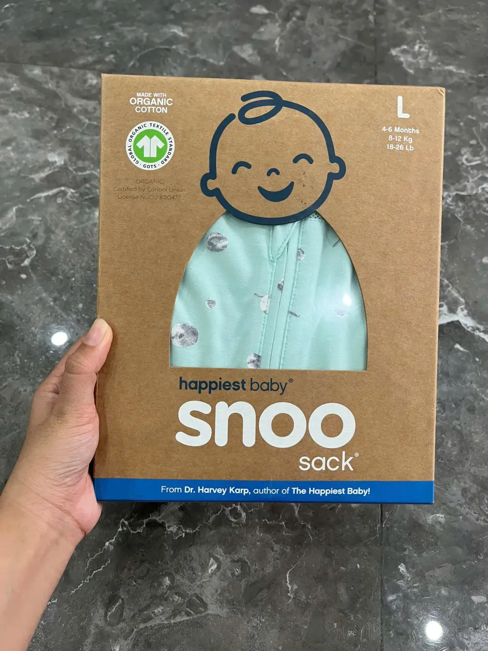 Túi ngủ SNOO 100% hữu cơ Happiest Baby size L ( full box) - Ảnh 7