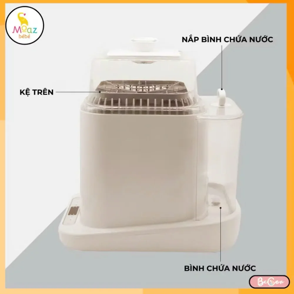 Máy rửa bình sữa, tiệt trùng và sấy khô Moaz BéBé MB064 (new 100% còn bảo hành fullbox) - Ảnh 15