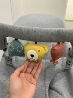 Ghế rung Baby Bjorn vải 3D màu xám nhạt kèm thanh đồ chơi (còn box) - Ảnh 9