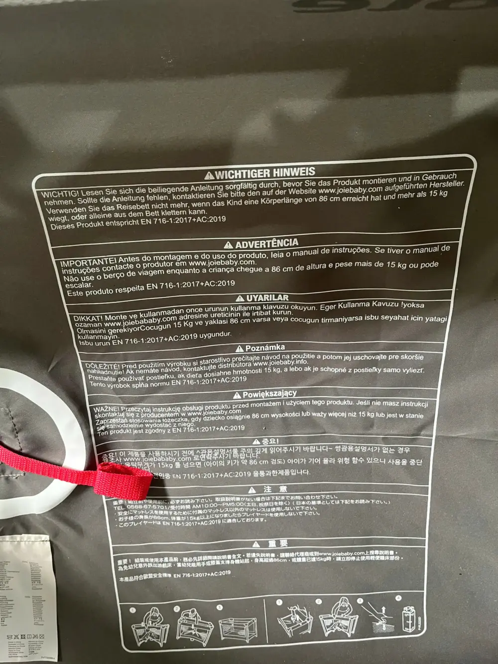 Giường cũi trẻ em Joie Kubbie Sleep Foggy Gray (tặng kèm thanh đồ chơi treo cũi) - Ảnh 18