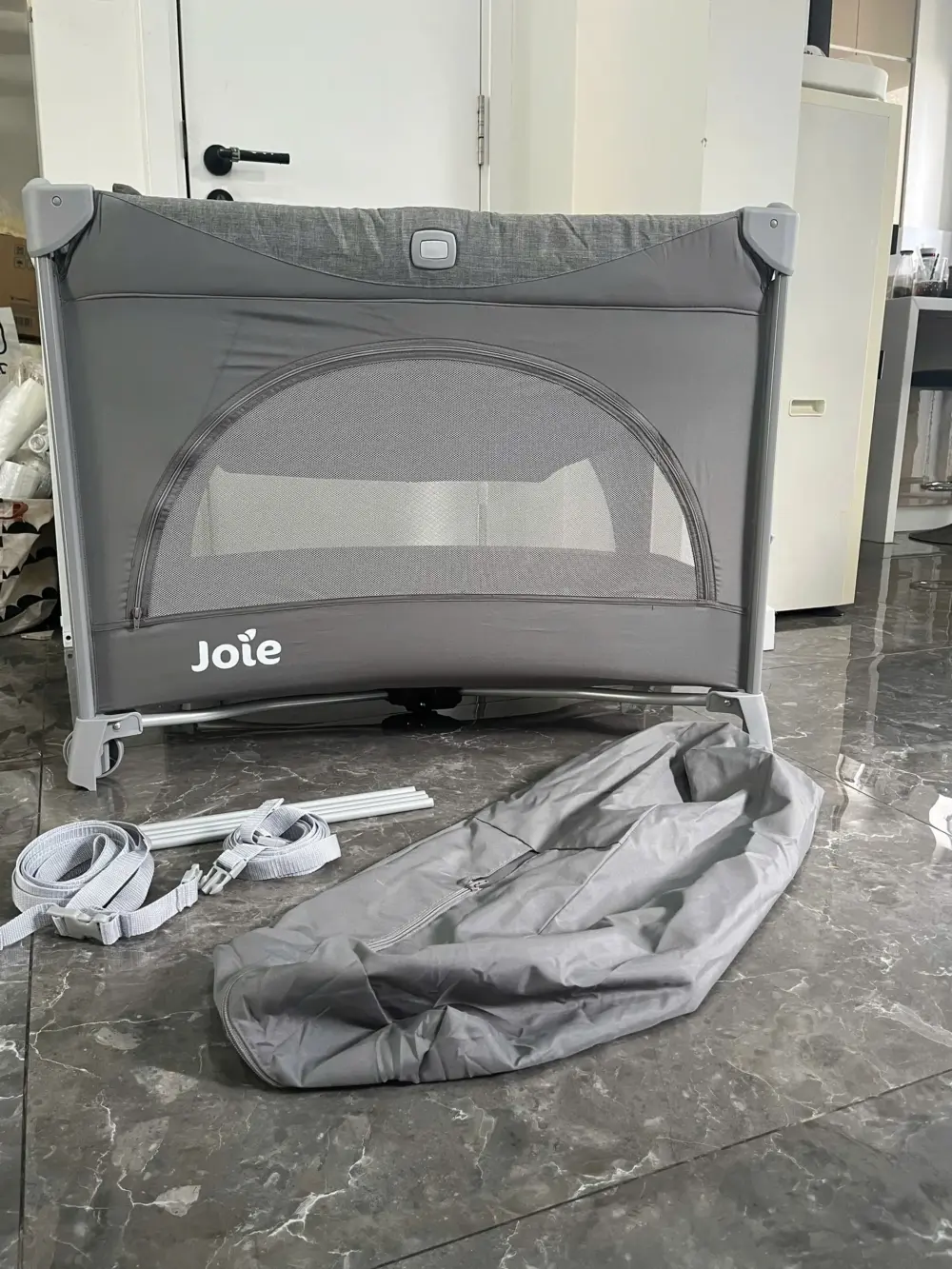 Giường cũi trẻ em Joie Kubbie Sleep Foggy Gray (tặng kèm thanh đồ chơi treo cũi) - Ảnh 23