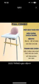 Ghế ăn dặm Babyhop kèm thanh gác chân & đệm, nâng hạ 2 nấc - Ảnh 20