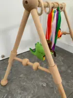 Kệ chữ A (kèm đồ chơi vận động) & giá treo cũi bằng gỗ Bon store 0-2 tuổi - Ảnh 6