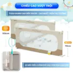 Thanh chắn giường Pakey Premium gấp gọn, tháo lắp tiện lợi KT 1m6x2m (tổng 3 mặt) - Ảnh 21