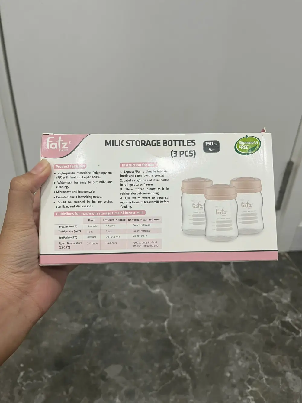 Set 2 món 3 bình trữ sữa cổ rộng Fatz 150ml & Túi trữ sữa Jumysie 250ml (nguyên seal) - Ảnh 9