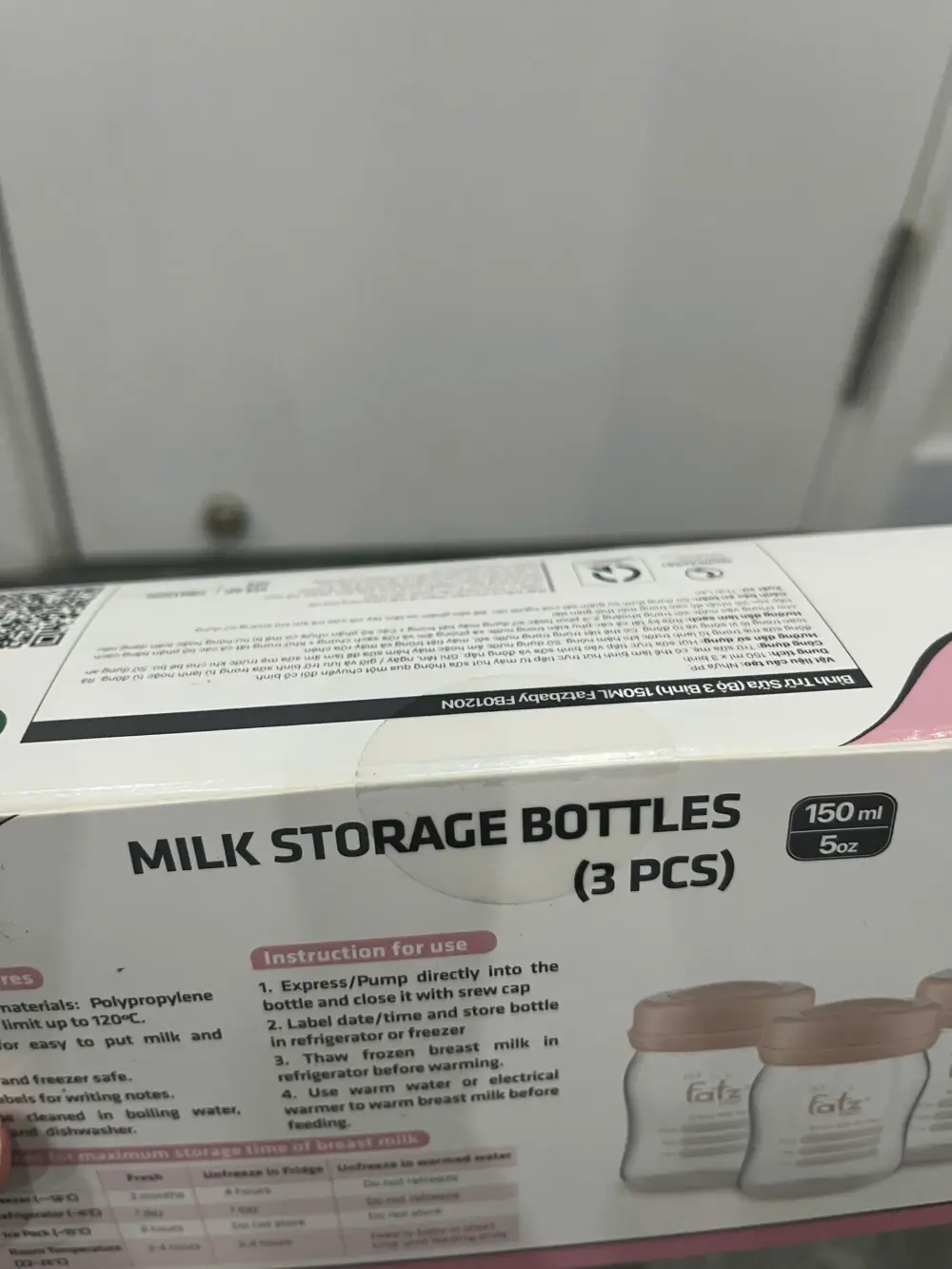 Set 2 món 3 bình trữ sữa cổ rộng Fatz 150ml & Túi trữ sữa Jumysie 250ml (nguyên seal) - Ảnh 7