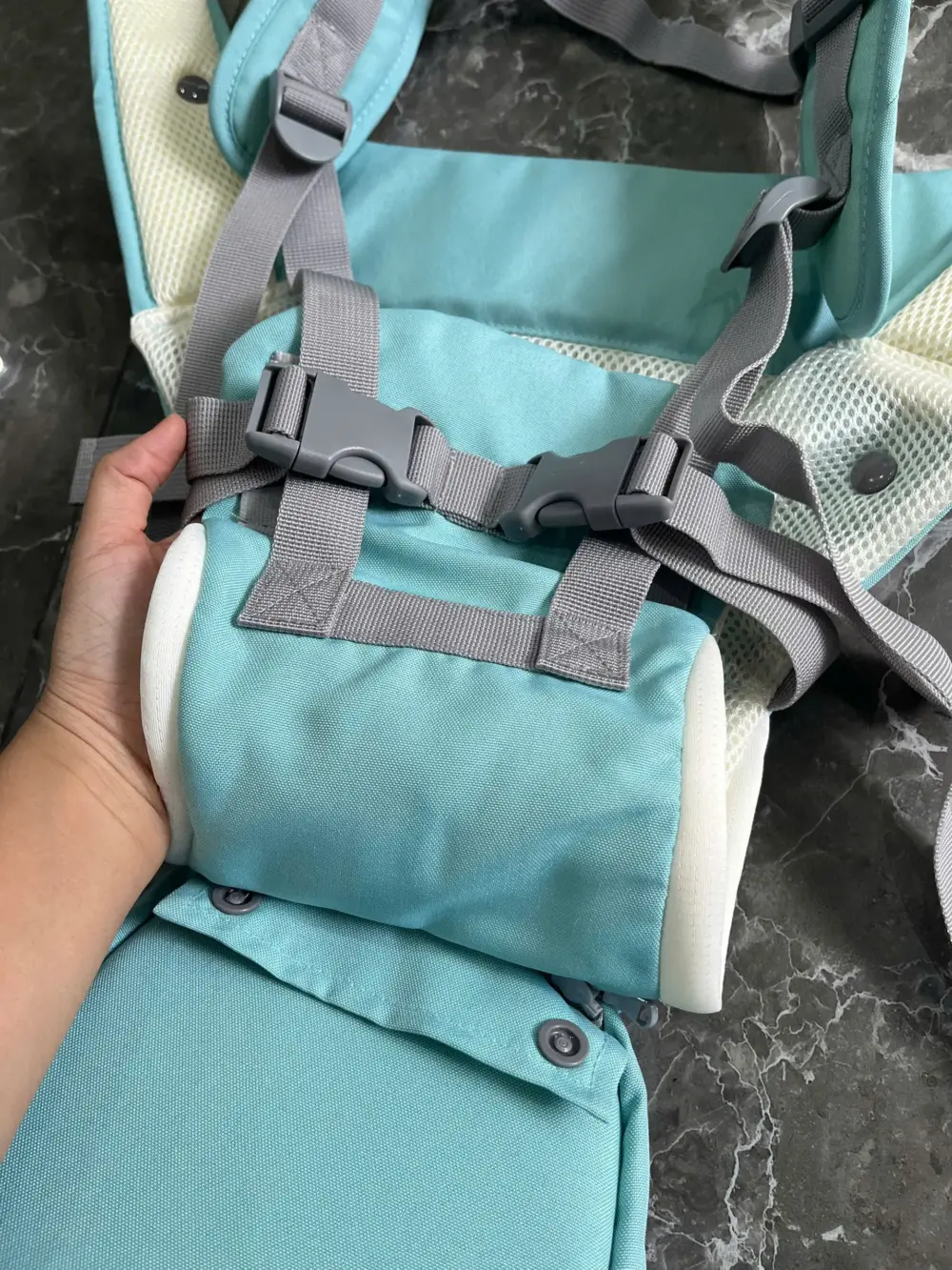 Địu Hipseat Mama’s Choice màu ngọc lam (no box) 4-36M tối đa 15kg - Ảnh 13