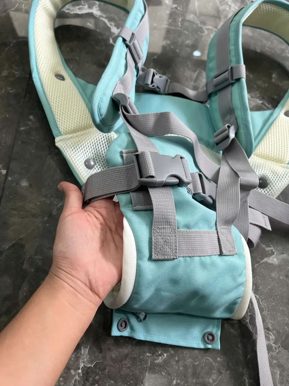 Địu Hipseat Mama’s Choice màu ngọc lam (no box) 4-36M tối đa 15kg - Ảnh 6