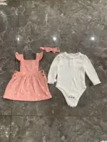 Đầm yếm dài tay bé gái 2 món kèm nơ Nicole Miller (size 6-9m) - Ảnh 14