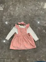 Đầm yếm dài tay bé gái 2 món kèm nơ Nicole Miller (size 6-9m) - Ảnh 16