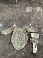 Set 2 bộ bodysuit dài tay hoa nhí vintage Chikpea Organic (size 6-9m) - Ảnh 2