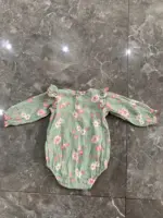 Set 2 bộ bodysuit dài tay hoa nhí vintage Chikpea Organic (size 6-9m) - Ảnh 3