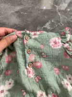 Set 2 bộ bodysuit dài tay hoa nhí vintage Chikpea Organic (size 6-9m) - Ảnh 6