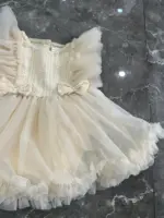 Đầm body phối lưới màu kem Little bill (size 0-3m) - Ảnh 15