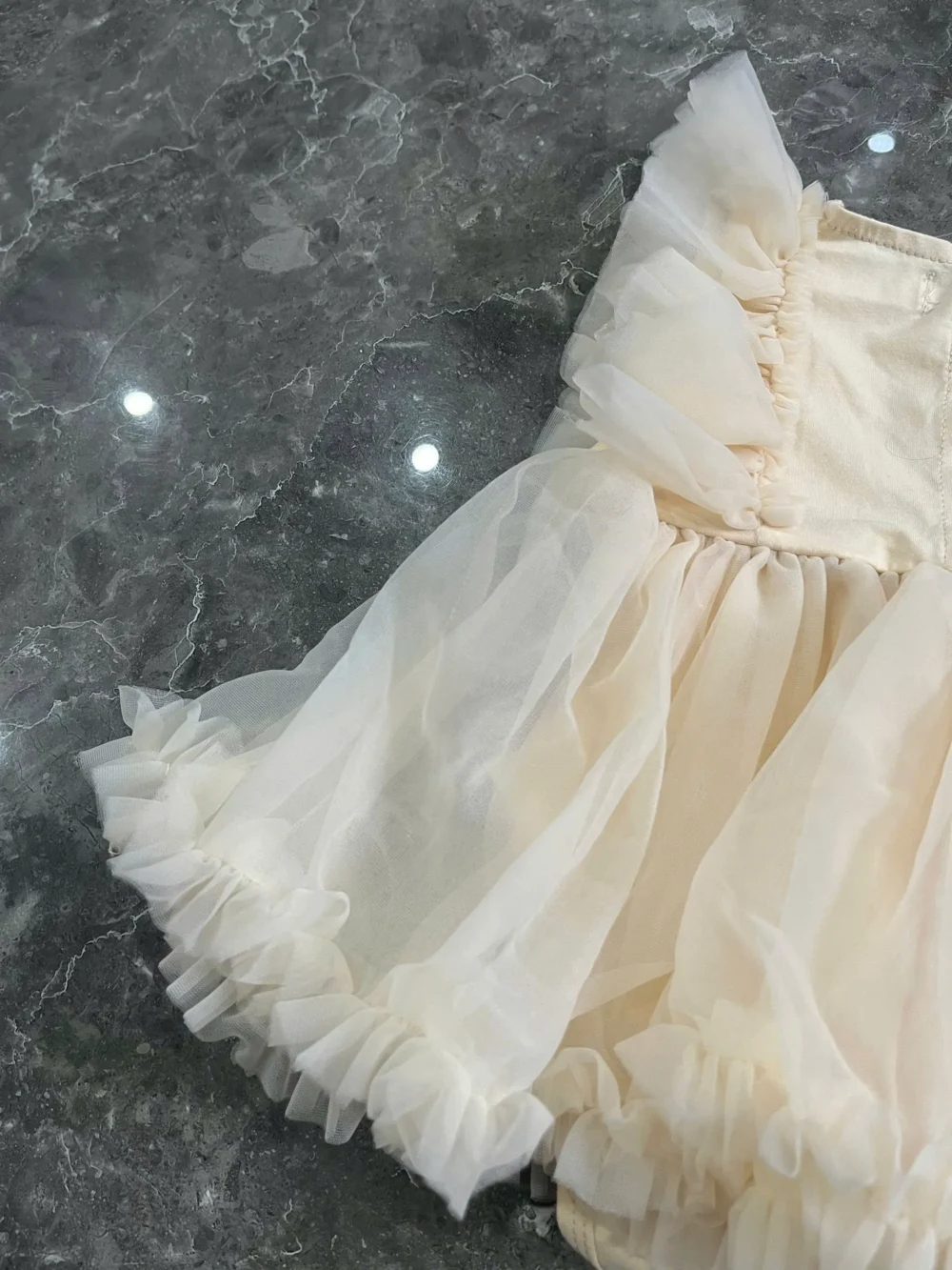 Đầm body phối lưới màu kem Little bill (size 0-3m) - Ảnh 16