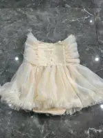 Đầm body phối lưới màu kem Little bill (size 0-3m) - Ảnh 4