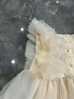 Đầm body phối lưới màu kem Little bill (size 0-3m) - Ảnh 7