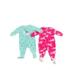 Set 2 bộ sleepsuit nỉ bông Carter’s màu hồng, xanh (size: 6m)
