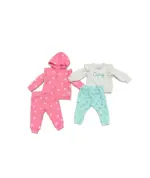 Set 2 bộ áo quần dài Carter’s màu hồng, xám xanh (size: 6m/9m)