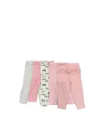 Set 5 quần legging mix brand Wonder Nation, Carter’s màu hồng, xám, trắng (size: 12m)