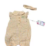 Set bộ body đùi Bearpaw họa tiết caro kèm nơ màu cam (size: 3/6m)