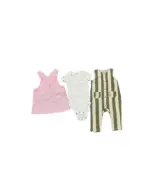 Set 3 món bodysuit váy yếm mix brand Carter’s , Cat & Jack (size 3/6m)