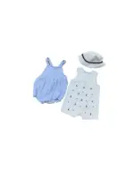 Set 2 món đồ mùa hè cho bé gái mix brand Little me & Janie&Jack (size 6/12m) kèm nón