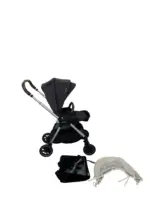 Xe đẩy Nuna triv màu xám đậm khung xám (kèm phụ kiện: màn chắn muỗi, móc treo đồ)