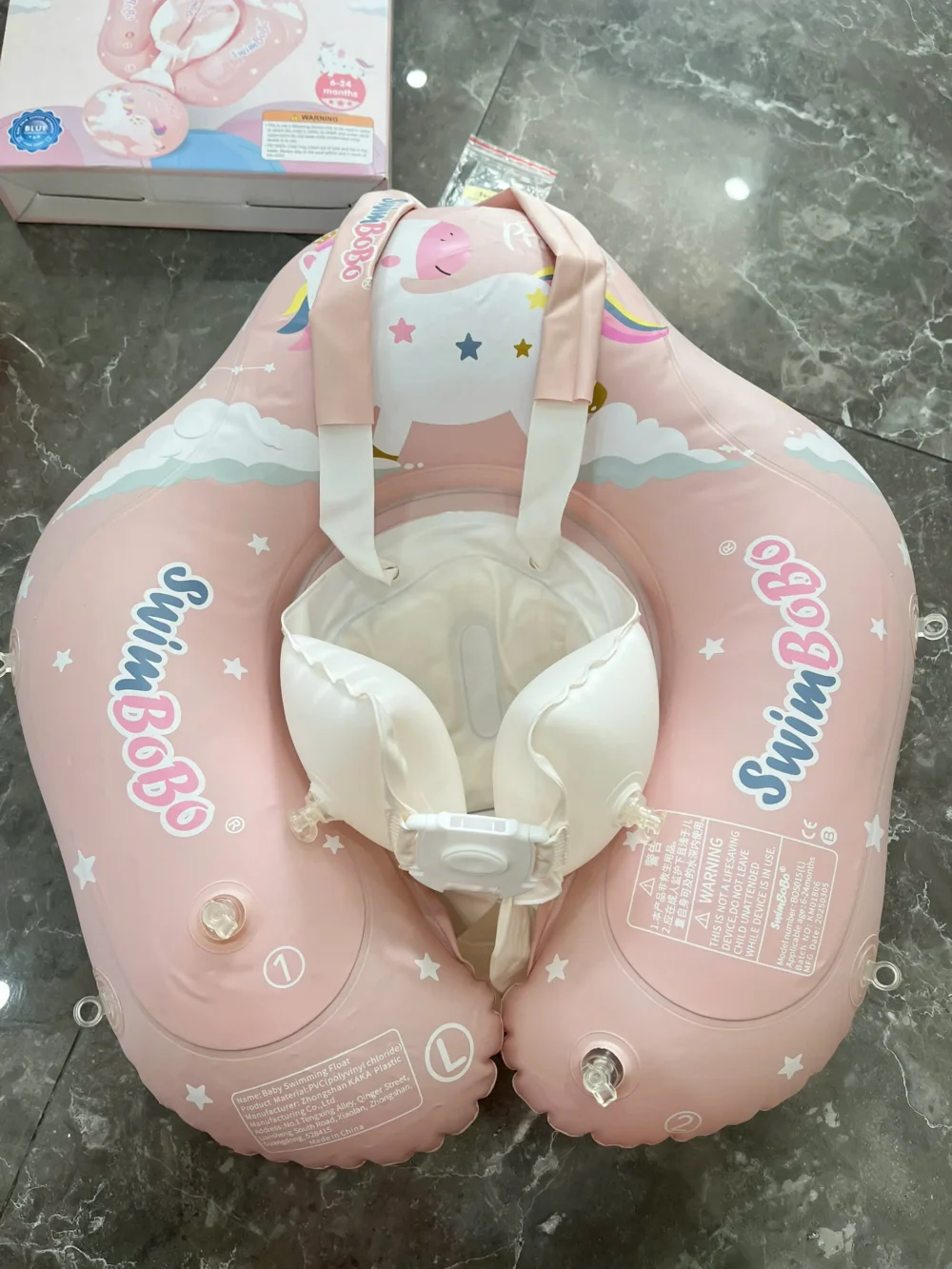 Phao bơi chống lật cho bé Swimbobo có túi khí và mái che ( full box) swimbobo - Ảnh 4