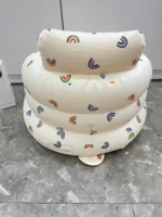 Ghế bơi tập ngồi hoạ tiết cầu vòng cho bé (full box) P playing - Ảnh 2
