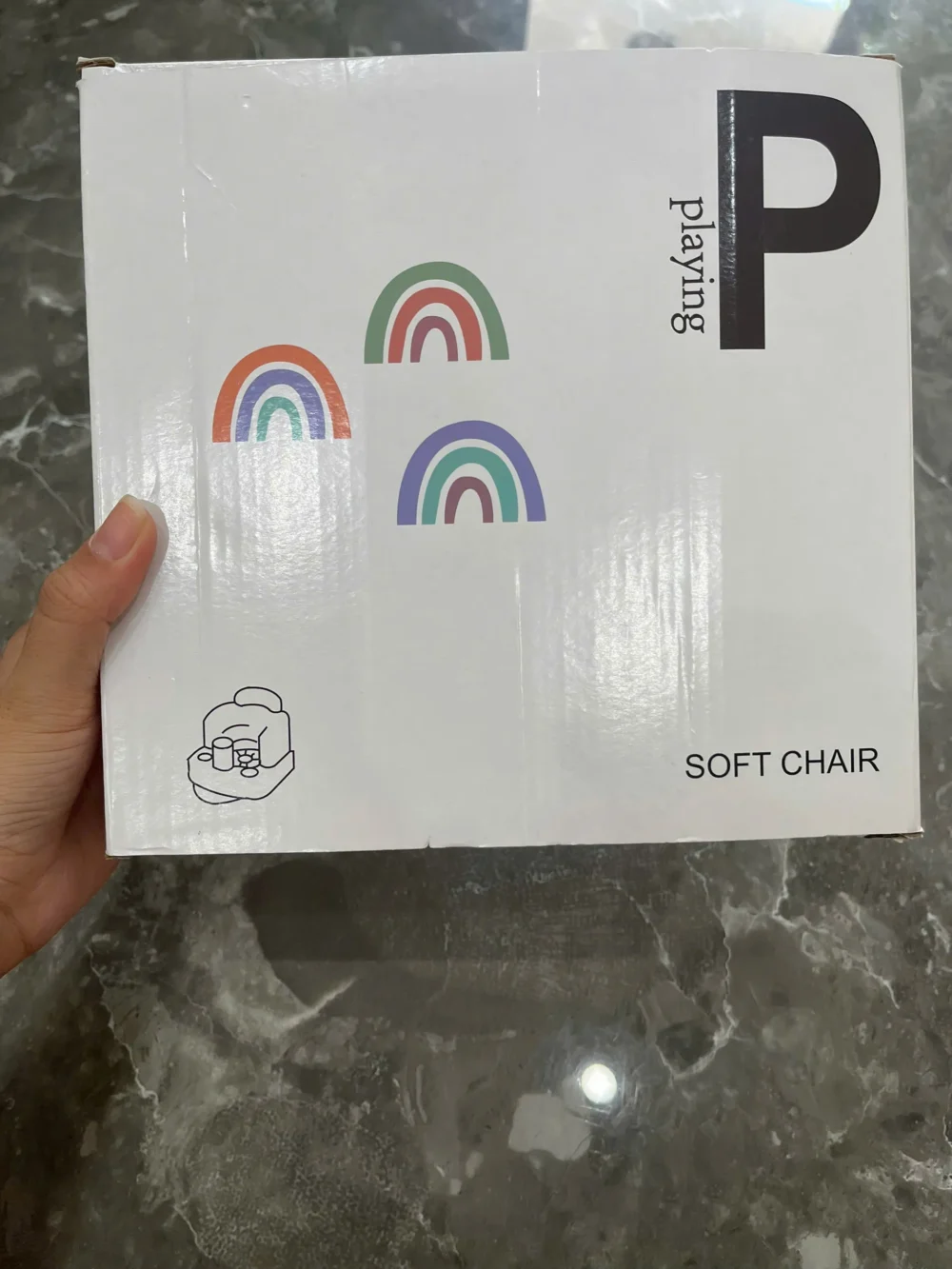 Ghế bơi tập ngồi hoạ tiết cầu vòng cho bé (full box) P playing - Ảnh 6
