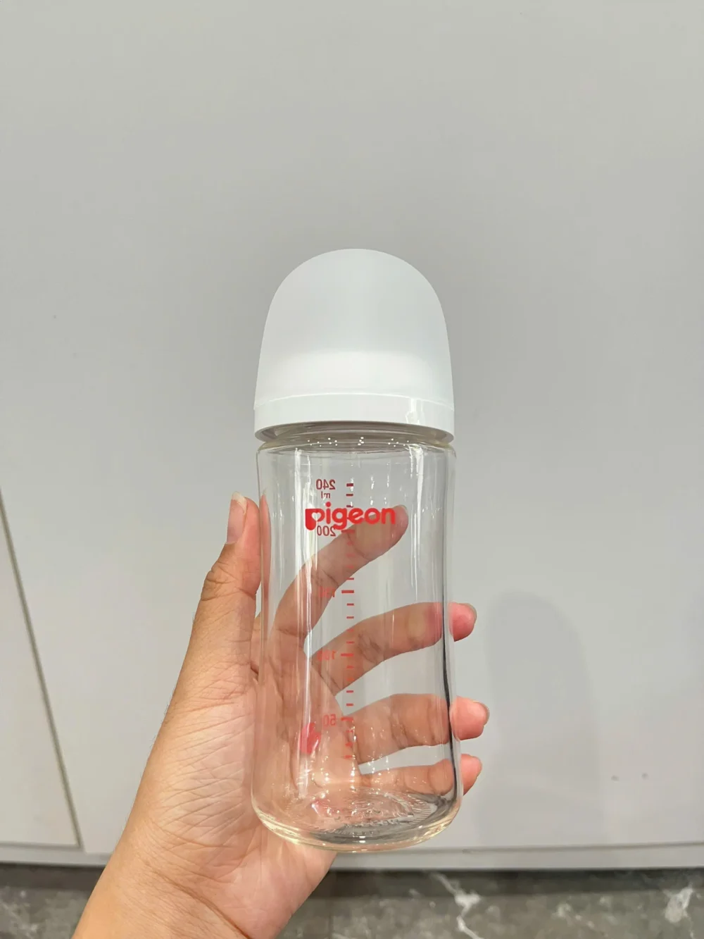 Bình sữa thủy tinh cổ rộng Pigeon PPSU 240ml kèm núm ti (full box) Pigeon - Ảnh 3