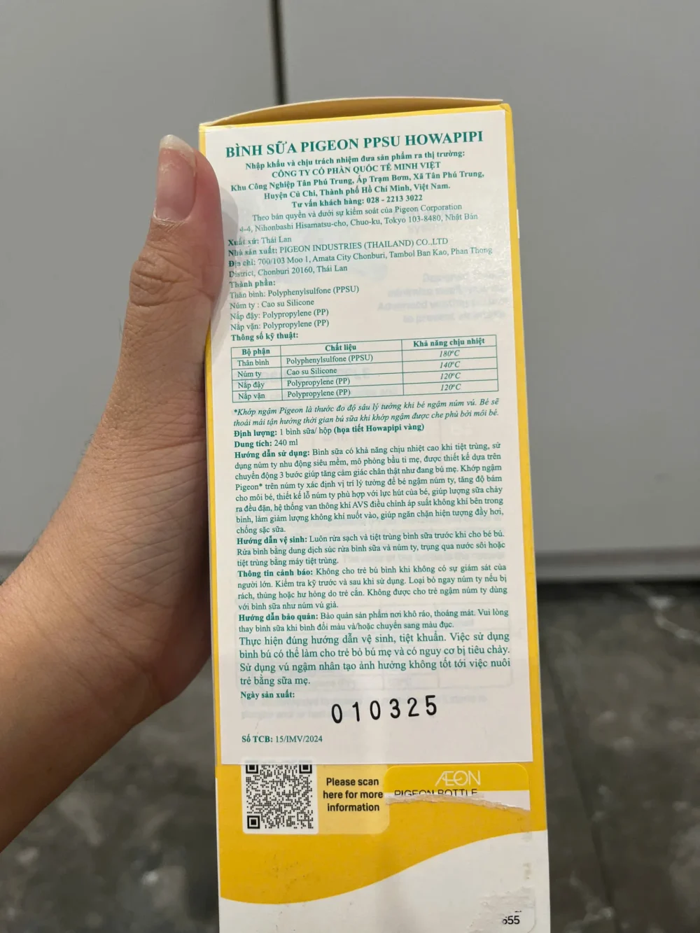 Bình sữa Pigeon PPSU Plus 240ml kèm núm ( full box) Pigeon - Ảnh 7