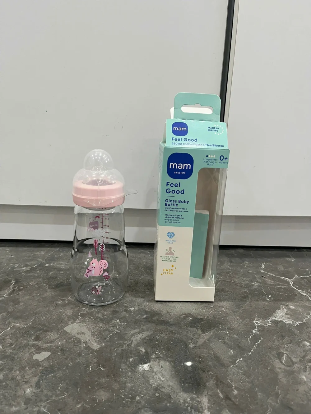 Bình sữa thủy tinh Mam Feel Good 260ml kèm núm ti sơ sinh ( full box) Mam - Ảnh 8