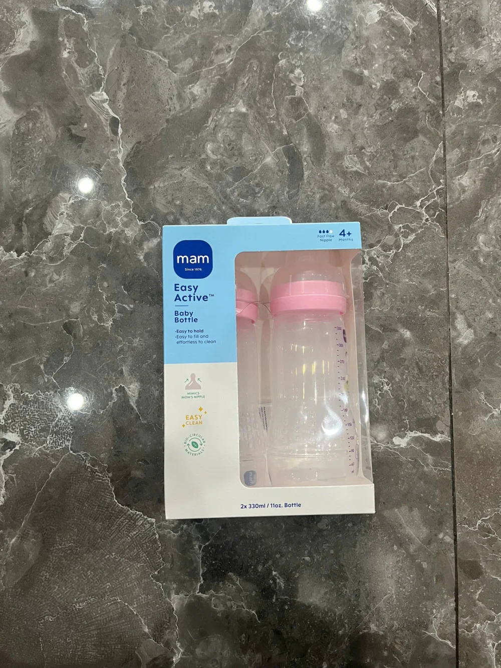 Set 2 bình sữa MAM Easy 330ml không chưa BPA kèm núm size 4m+ (full box) mam - Ảnh 8