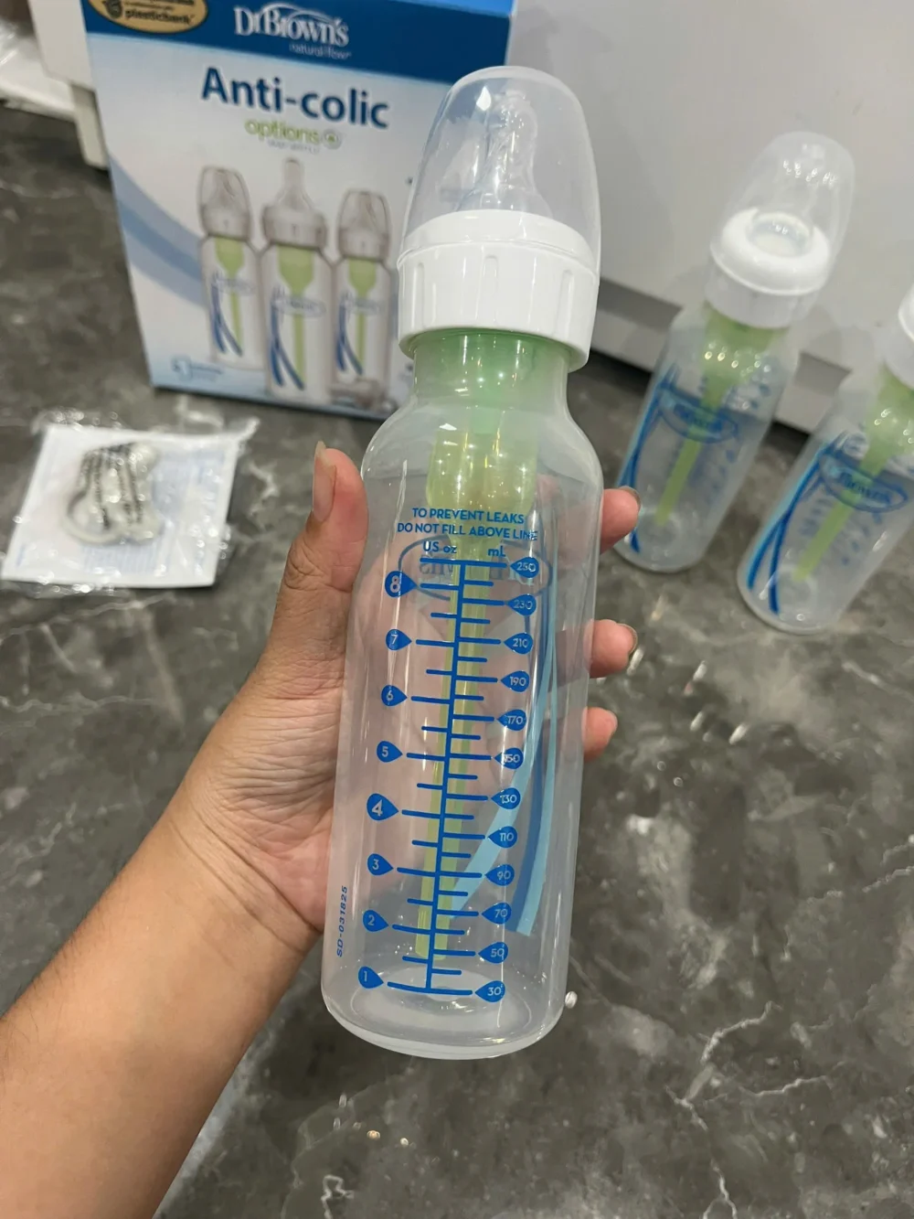 Set 3 bình sữa Dr. Brown's 250ml Anti Colic Options+ kèm núm sơ sinh ( full box) Dr. Brown’s - Ảnh 9
