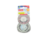 Set 2 ti giả Nuk Space night màu hồng/xanh, 2 chiếc kèm hộp đựng ( full box) NuK