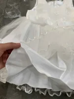 Đầm công chúa xoè đính hoa màu trắng bé gái (1 đến 2 tuổi) - Ảnh 7