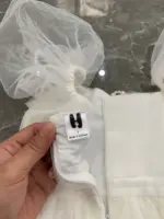 Đầm công chúa tay phồng cổ vuông màu trắng (9 đến 12 tháng) No brand - Ảnh 2