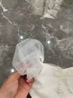 Đầm công chúa tay phồng cổ vuông màu trắng (9 đến 12 tháng) No brand - Ảnh 3